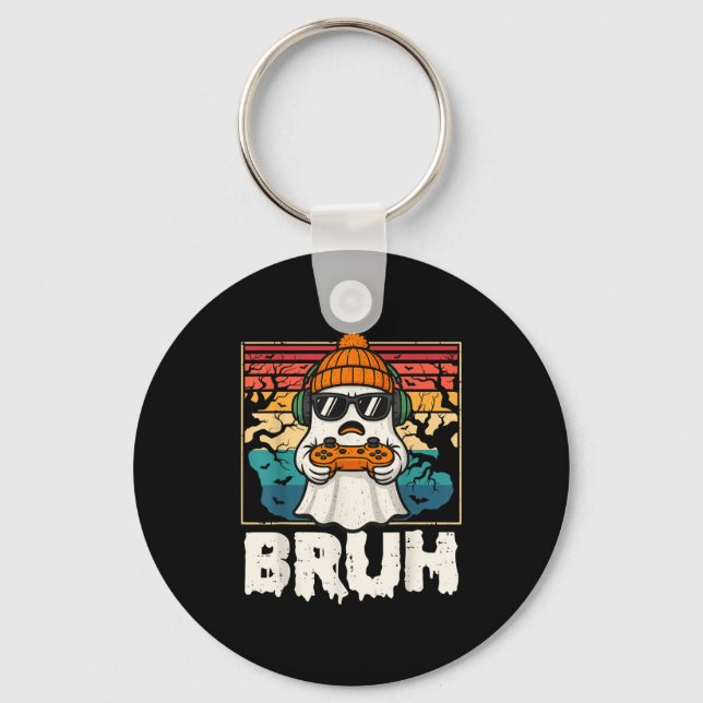 Chaveiro Bruh Gamer Halloween Ghost Vaming Men Boys K (Frente)