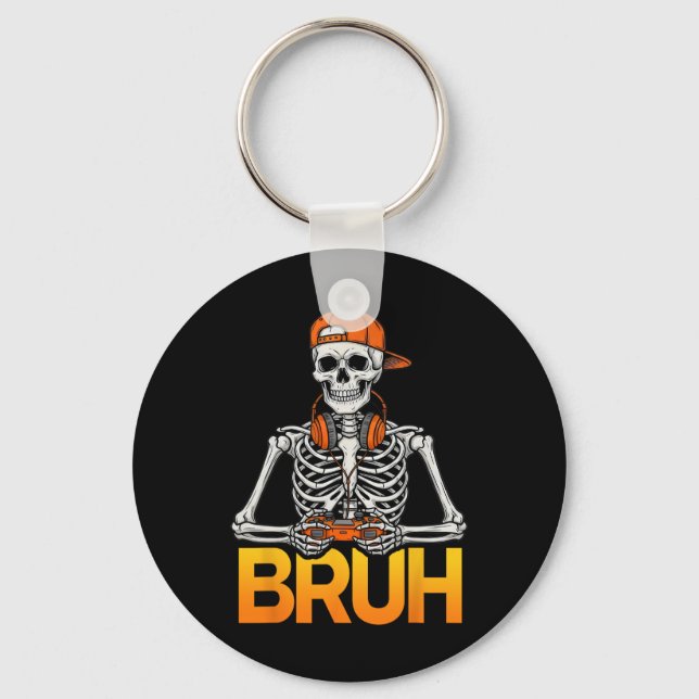 Chaveiro Bruh Gamer Skeleton Halloween Video Game Controlle (Frente)