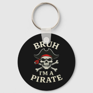 Chaveiro Bruh Pirate Preguiçoso Caveira Bandana Finge que s