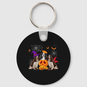 Chaveiro Bruxa Abóbora Engraçada Cachorro Springer Spaniel 