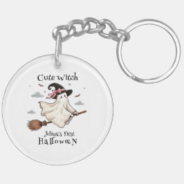 Chaveiro bruxa-branca simples e elegante no primeiro dia da