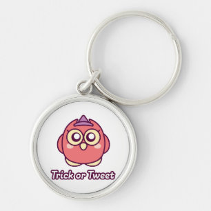 Chaveiro Bruxa de Coruja Fofa de Halloween Amante de Pássar