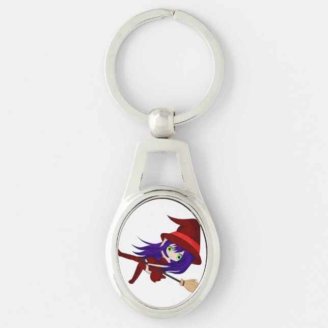 Chaveiro Bruxa de queda bonito de Chibi (Frente)