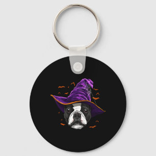 Chaveiro Bruxa do Boston Terrier Halloween Engraçado Amante