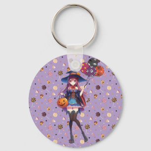 Chaveiro Bruxa do Halloween do Anime Bonito