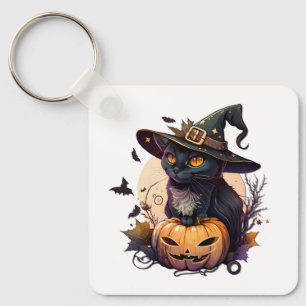Chaveiro Bruxa Gato para o Halloween