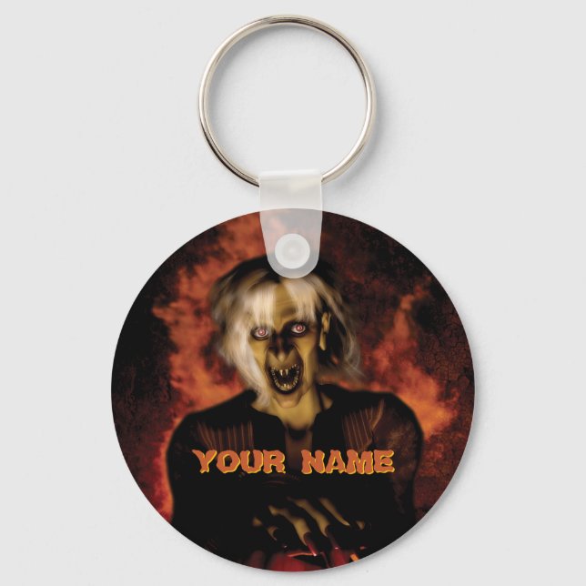 Chaveiro bruxa má com abóbora. Dia das Bruxas (Frente)