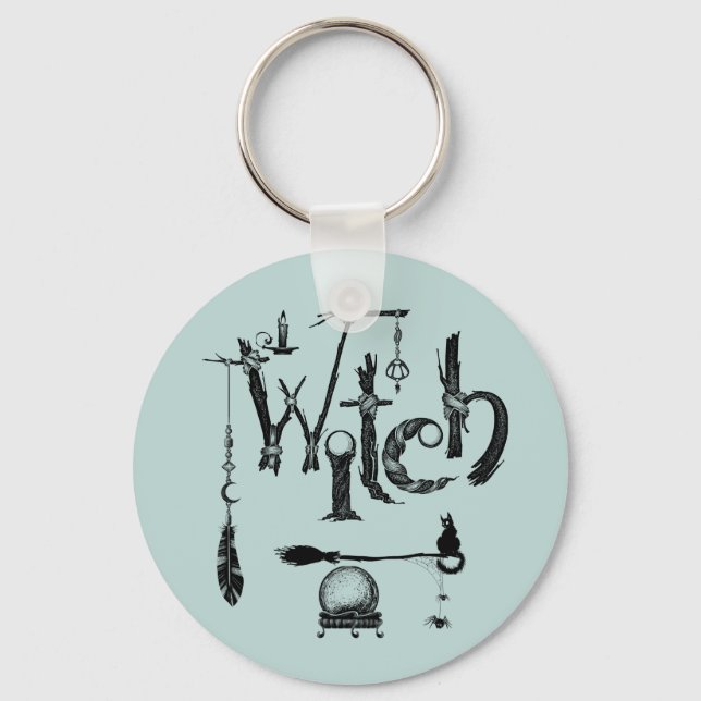 Chaveiro Bruxa Natureza Ilustrativa do Mundo Antigo (Frente)