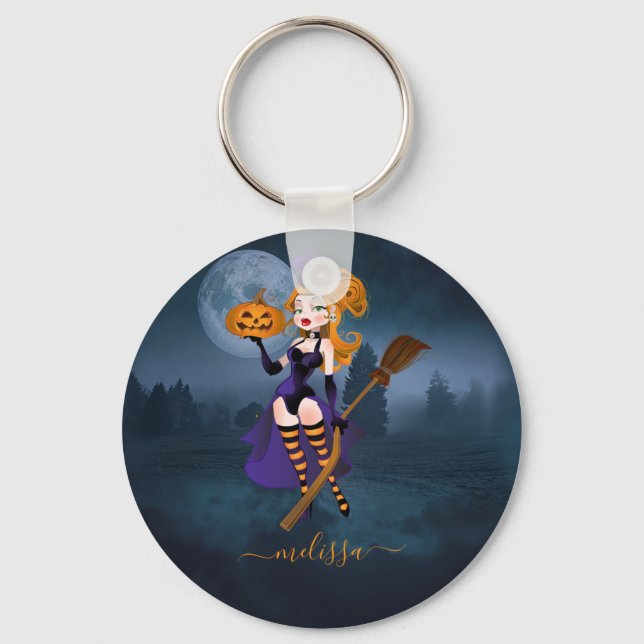 Chaveiro Bruxa Sexy no luar (Frente)
