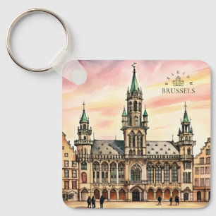 Chaveiro Bruxelas Bélgica Aquarela Grande Palácio