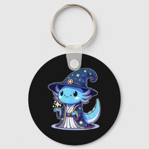 Chaveiro bruxo de Halloween axolote engraçado