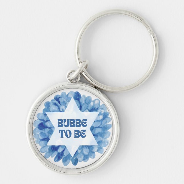 Chaveiro "Bubbe to Be" Engraçada Nova Vovó Judaica Watercol (Frente)