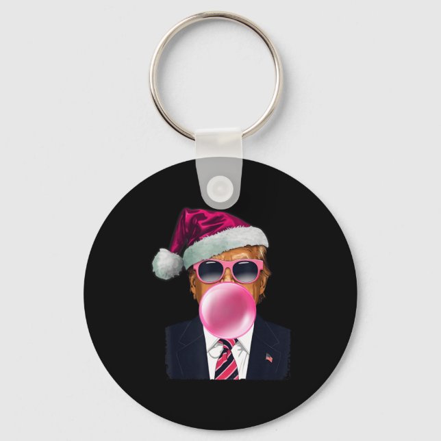 Chaveiro Bubblegum Trump Blowing Bubble Gum Christmas Nk Tr (Frente)