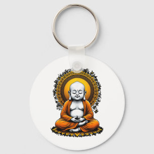 Chaveiro Buda Meditando Arte Espiritual Estilo Vintage Yoga