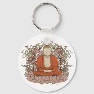 Chaveiro Buddha na flor de Lotus