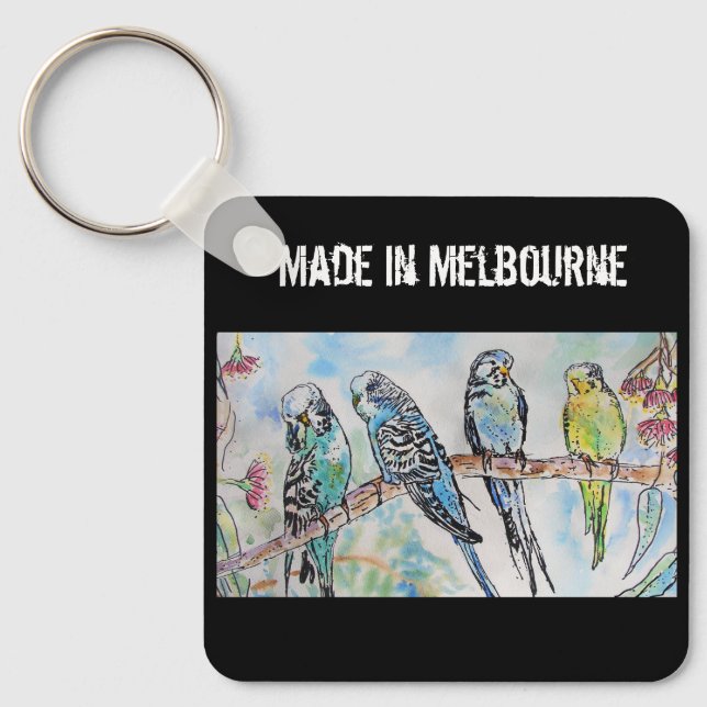 Chaveiro Budgie Budgerigar Bird Made In Melbourne Birds (Frente)