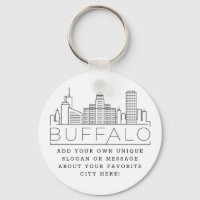 Buffalo, Nova York Estilizou Skyline | Slogan Pers