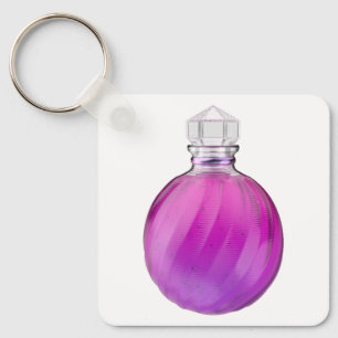 Chaveiro Bulbo de poção mágica de cristal com líquido roxo