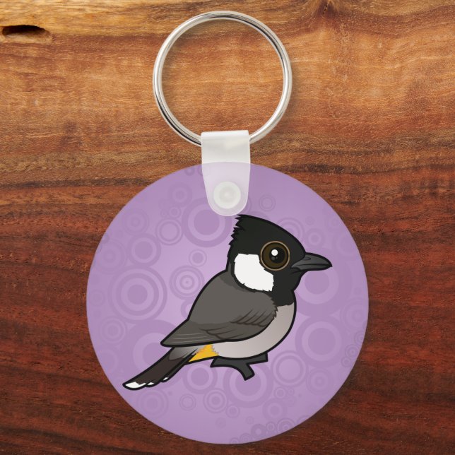 Chaveiro Bulbul-de-orelha-branca Birdorable (Verso)