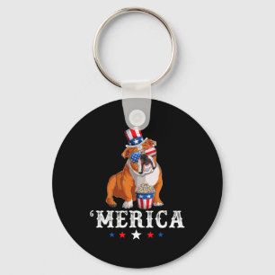 Chaveiro Buldogdog Men Usa American Flag English Bulldo