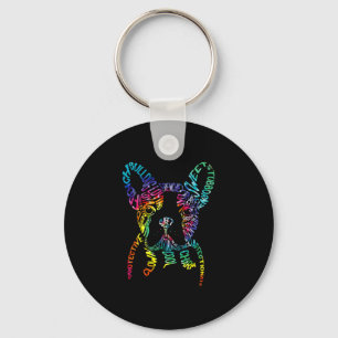 Chaveiro Buldografia Tie Dye Word Art Frenchog G