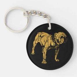 Chaveiro Buldogue dourado