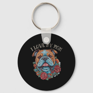 Chaveiro Buldogue Eu Amo Minha Mãe Tatuagem De Cachorro