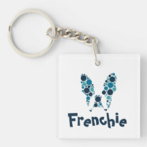 Buldogue francês com círculos coloridos