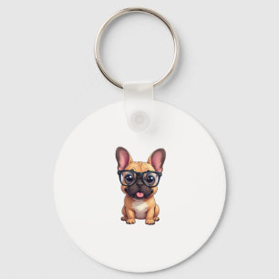 Chaveiro Buldogue francês Vestindo óculos