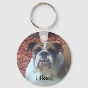Chaveiro Buldogue inglês - floss. de I