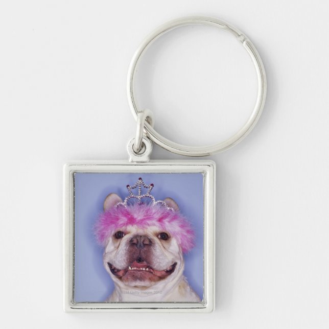Chaveiro Buldogue que veste a tiara (Frente)