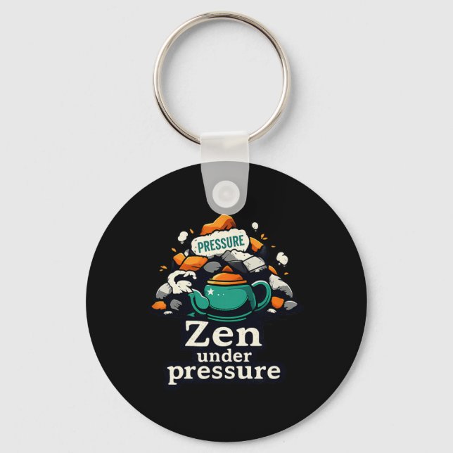 Chaveiro Bule de Chá Zen Sob Pressão Vibrações de Relaxamen (Frente)