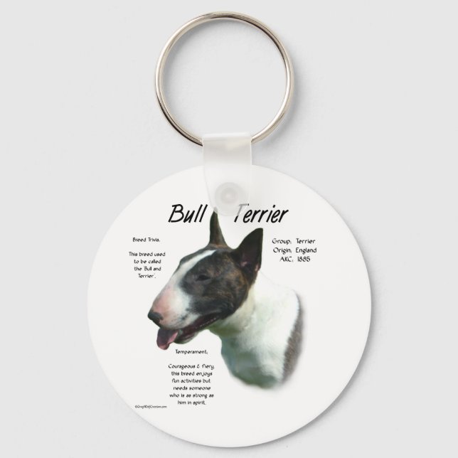 Chaveiro Bull Terrier (colorido) Design de História (Frente)