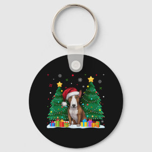 Chaveiro Bull Terrier Dog Amava Santa Hat Frio Natal S