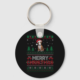 Chaveiro Bull Terrier Dog Amava Santa Hata Árvore de Natal