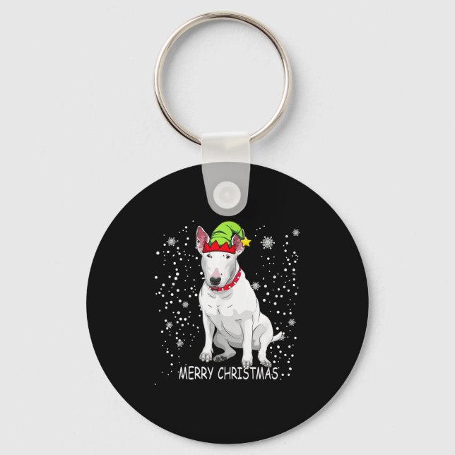 Chaveiro Bull Terrier Dog Tree Christmas Sweater Xmas Dogs  (Frente)
