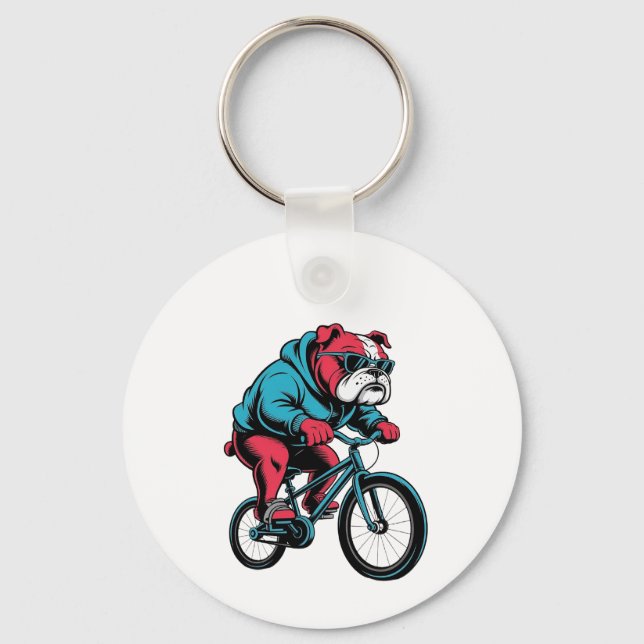 Chaveiro Bulldog Ciclista (Frente)