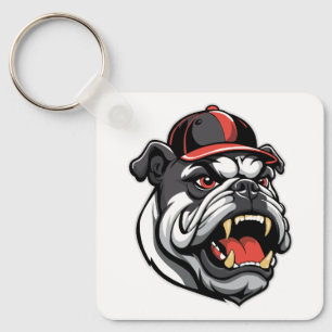 CHAVEIRO BULLDOG COM BONÉ DE BEISEBOL
