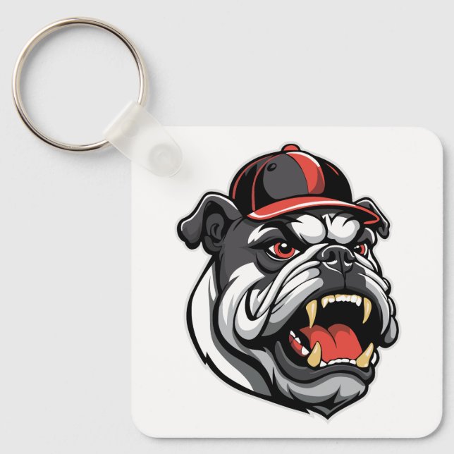 CHAVEIRO BULLDOG COM BONÉ DE BEISEBOL (Frente)