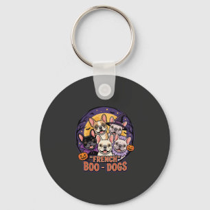 Chaveiro Bulldog Francês Boo de Halloween Cachorros Vetor