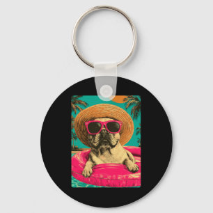 Chaveiro Bulldog Francês Engraçado Com Óculos de Sol Cachor