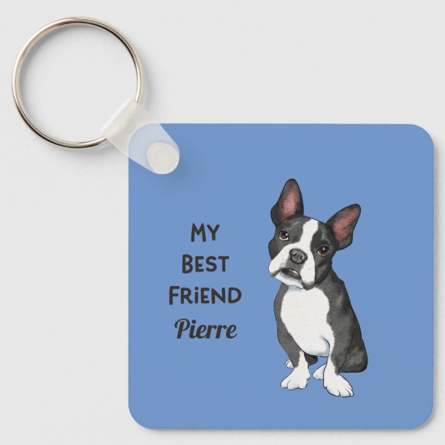 Chaveiro Bulldog Francês Meu Melhor Amigo Nome Personalizad (Frente)