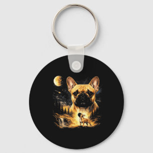 Chaveiro Bulldog Francês Uivando para a Lua Vintage 90s