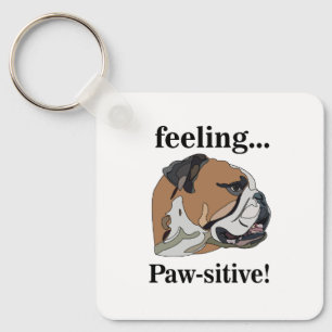 Chaveiro Bulldog Inglês Amante de Cachorro Sentindo-se Paws