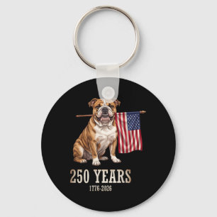 Chaveiro Bulldog Inglês Bandeira Americana 250 Anos Patriót