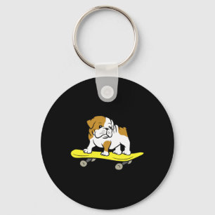 Chaveiro Bulldog Inglês Skate Patinação Cachorro Skater
