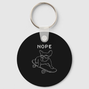 Chaveiro Bulldog Nope Andando No Skateboard Legal Frenchie
