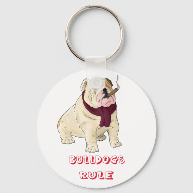 Chaveiro Bulldog Regra! Cadeia-Chave Cachorro-Cachorro Ingl (Frente)