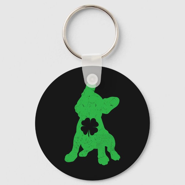 Chaveiro Bulldog Shamrock Rua Patrick Day Owner Frenchie Do (Frente)