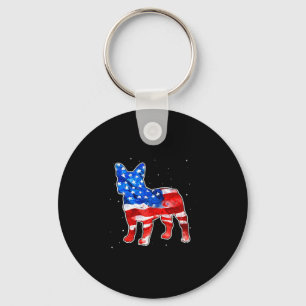 Chaveiro Bulldog Tie Dye American Flag Patriótico 4º De Jul